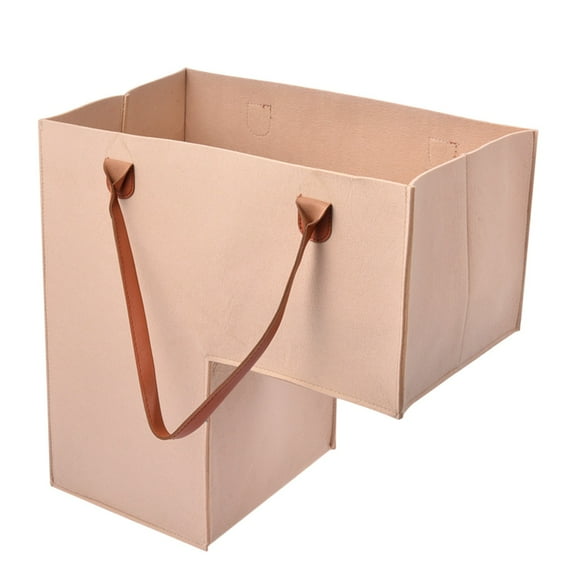 WZXPWT Staircase Organizer Basket, Foldable-Shaped Storage Bin, Synthetic Leather Handle Tote, Space-Saving Laundry and Toy Chute