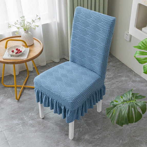 WZXPWT Stretch Full-Coverage Dining Chair Slipcovers Seat Protectors 16"x20" - Stain & Pet-Resistant Elastic Chair Covers for Wedding/Home with Non-Slip Fit & Machine Washable(Blue)