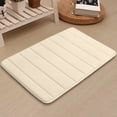thumbnail image 1 of WZXPWT Striped Quilted Floor Mat, Plush Velvet Bathroom Mat with Soft Foam Cushioning, Super Absorbent Bath Rug for Moisture Control, Non-Slip Luxury Bathroom Carpet, 1 of 6