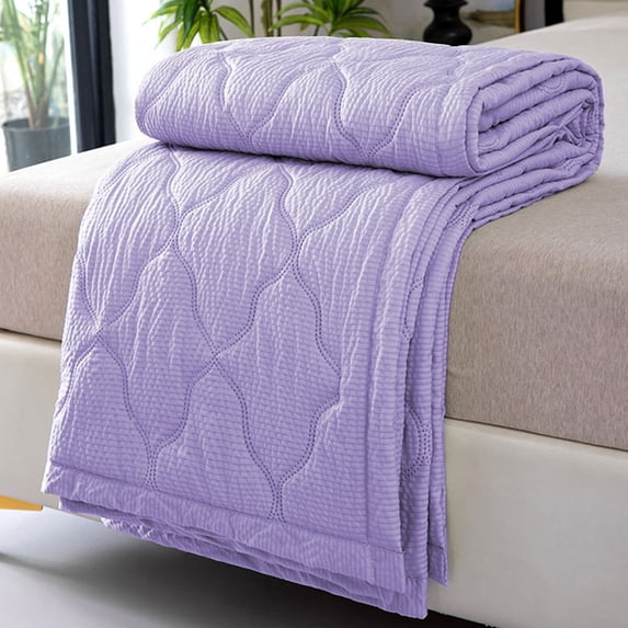 WZXPWT Summer Quilt, Cool Feeling Ice Silk Blanket, Thin Ice Cream Coverlet, Breathable Summer Bedspread, Washable Chill Throw