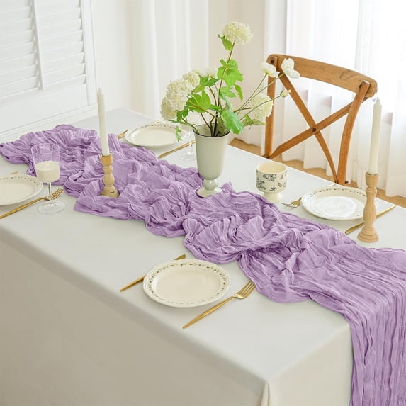 WZXPWT Tablecloth, Elegant Crepe Table Flags for Dining, Pleated Gauze Table Covers for Events, Solid Color Table Decorations for Parties