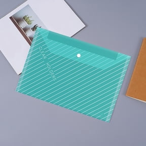 WZXPWT Thickened A4 Transparent Document Bag, Waterproof Buckle File Pouch, Label Plastic Archive Sleeve, Data Storage Bag