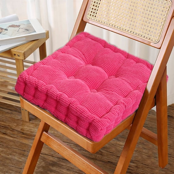 WZXPWT Thickened Corduroy Chair Cushion, 16"x16" Soft Seat Pad for Kitchen Dining and Patio Chairs, Decorative Tufted Floor Pillow, Comfortable Accent Cushion for Home Décor
