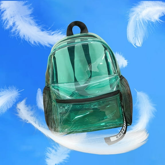 WZXPWT Transparent PVC School Bag, Waterproof Student BackTransparent PVC School Bag, Waterproof Student Back Travel Beach Bag, Lightweight Waterproof Student Backpack