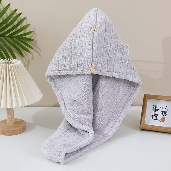 WZXPWT Velvet Hair Dryer Hat, Soft Absorbent Microfiber Towel, Quick-Drying Hair Turban Cap