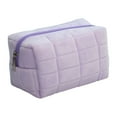 thumbnail image 1 of WZXPWT Velvety Short Pile Pencil Cosmetic Bag, Travel-Friendly Student Essentials Organizer - Dry-Wet Separation Storage Bag, Extra-Wide Handle for Makeup & Toiletries Storage(Purple), 1 of 4