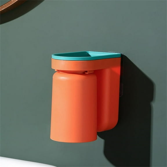 WZXPWT Wall-Mounted Toothbrush Holder, Multi-Person Mouthwash Cup Dispenser, Couple's Toothbrush and Gargle Cup Storage Box with Drainage, VAT Included