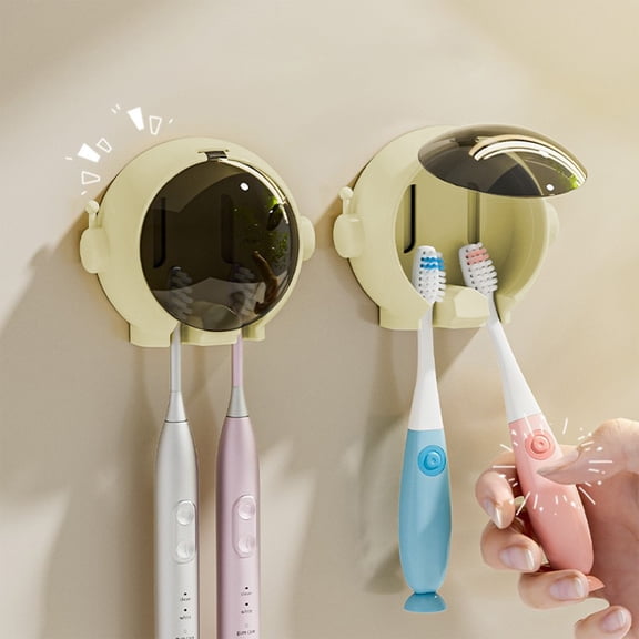 WZXPWT Wall Mounted Toothbrush Rack, Punch-Free Bathroom Organizer, Couples Toothbrush Holder, Space-Saving Toilet Shelf