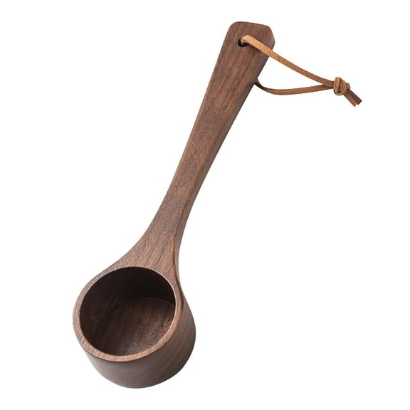WZXPWT Walnut Measuring Spoons, Solid Wood Coffee Scoop Spoons, Kitchen Wooden Tableware Set, Long Handle Tea and Spice Measuring Utensils
