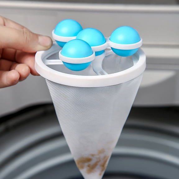 WZXPWT Washing Machine Float Filter Bag Hair Remover, Laundry Pet Hair Catcher, Reusable Washer Lint Catcher, Conical Mesh Design for Clean Clothes and Plumbing Maintenance