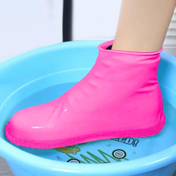 WZXPWT Waterproof Shoe Cover, Thickened Rain Boot Cover for Outdoor Use, Durable Waterproof Foot Protector, Slip-Resistant Rainproof Shoe Leggings for All Sizes