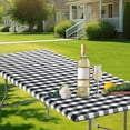 thumbnail image 1 of WZXPWT Windproof & Waterproof Fitted Tablecloth, 30"x72" Non-Slip Vinyl Table Cover, Durable Flannel Backed Dining Table Protector, Checkered Pattern Outdoor & Indoor Picnic Tablecloth, 1 of 6