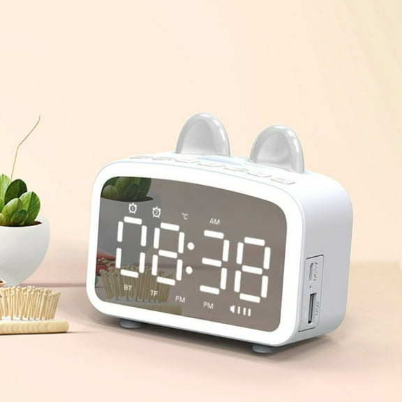 WZXPWT Wireless Bluetooth Speaker, Multifunctional Alarm Clock Speaker with LED Display, Compact Mini Sound System with Card Playback, Portable Desktop Audio Device for Home and Travel