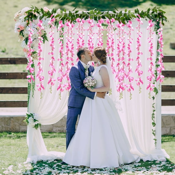 WZXPWT Wisteria Garland, Artificial Hanging Vine, Silk Wisteria Strings, Fake Vines for Wedding and Garden Decor