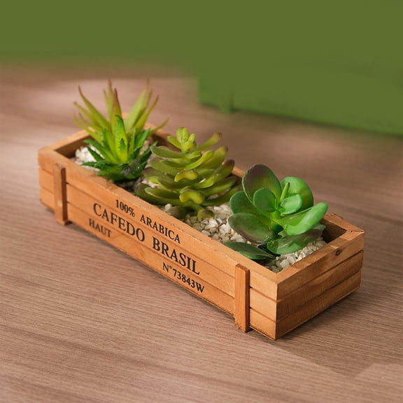 WZXPWT Wood Planter Box, Rectangle Pot Storage Organizer, Vintage Floral Plant Container for Home Office Decoration