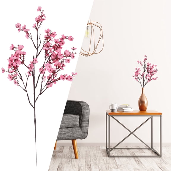 WZXPWT Zen-Inspired Realistic Peach Blossom Simulation Branches - 50cm for Home Decoration, Weddings, Parties, and Tea Room Aesthetic - Durable and Low-Maintenance Dried Branch Alternative