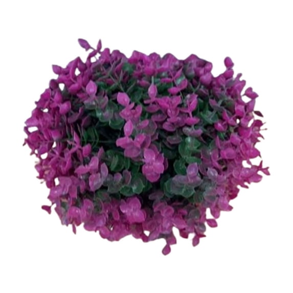 WZXPWT Zero-Care Artificial Grass Ball, 8" PE Plant Ceiling Ornament - Realistic Indoor/Outdoor Greenery Decor with Quick-Clip System & All-Weather Resistance(Purple)