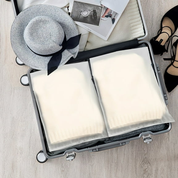 WZXPWT Zipper Storage Bags, Frosted Packing Bags for Underwear and Accessories, Transparent Travel Organizer Pouches