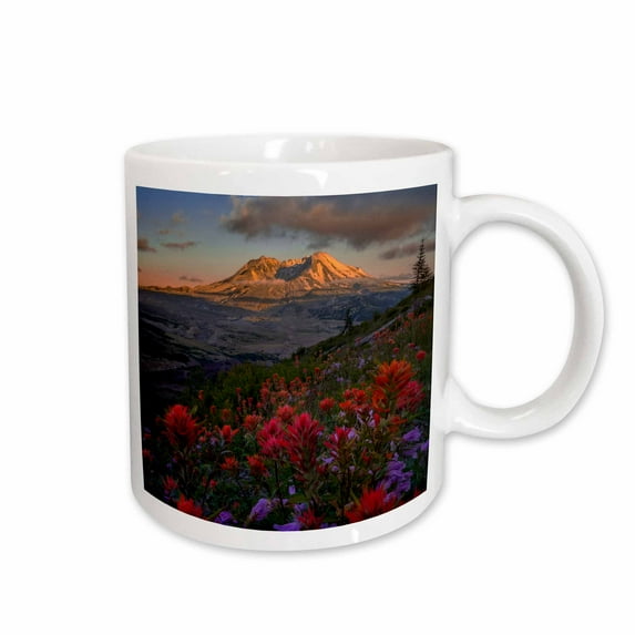 3drose, Wa. Paintbrush and Penstemon Wildflowers at Mount St. Helens., 11oz Mug