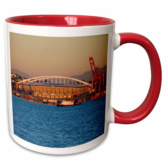 3drose, Wa, Seattle, Qwest Field and Elliott Bay - Us48 Jwi1103 - Jamie and Judy Wild, 11oz Two-tone Red Mug