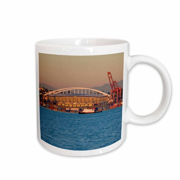 3drose, Wa, Seattle, Qwest Field and Elliott Bay - Us48 Jwi1103 - Jamie and Judy Wild, 15oz Mug