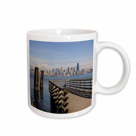 3drose, Wa, Seattle Skyline from Alki, West Seattle - Us48 Jwi2258 - Jamie and Judy Wild, 15oz Mug