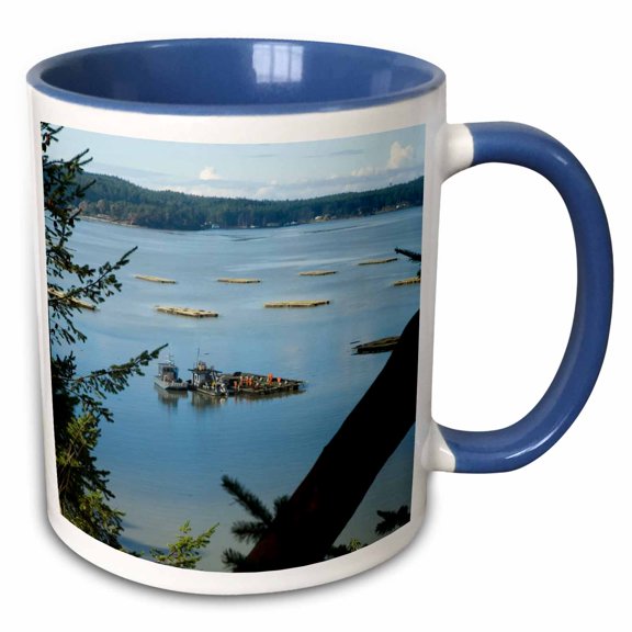 3drose, Wa, Whidbey Island, Penn Cove, Fishing Boats - Us48 Tdr0050 - Trish Drury, 11oz Two-tone Blue Mug