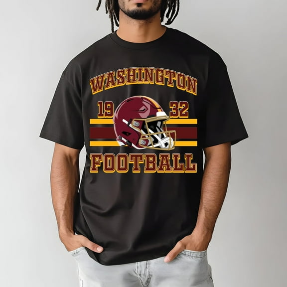 Wa.shing.ton Football T-Shirt, Fan Apparel Vintage Style Football Shirt,Black Color,Size XL