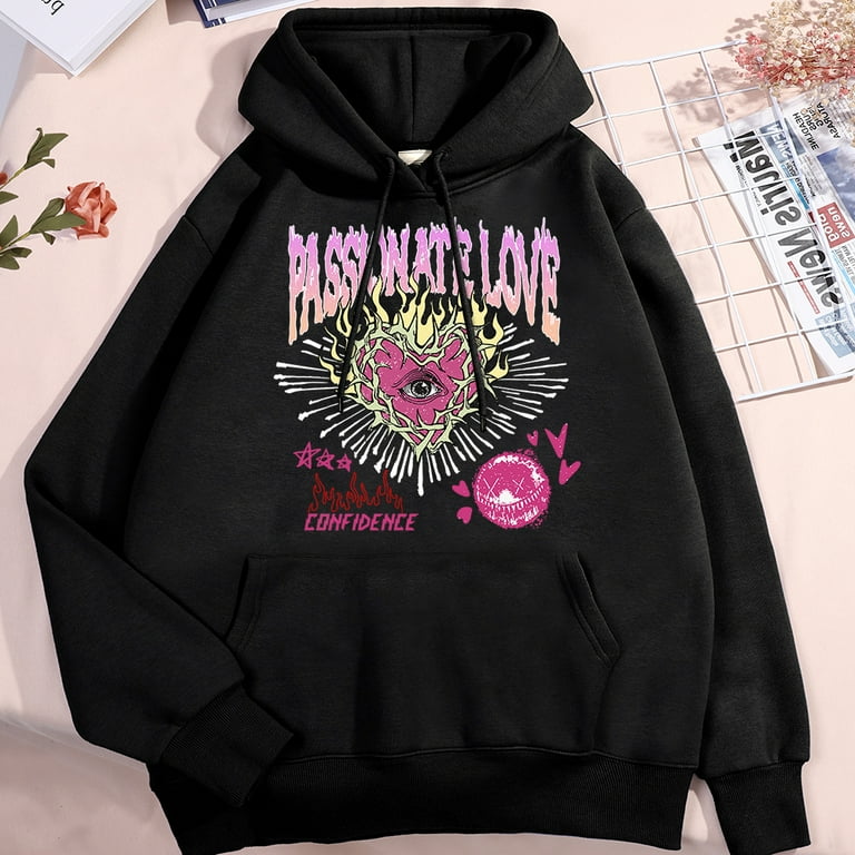 MiYuanXD 2024 new 100% pure cotton retro rock music hoodie, high