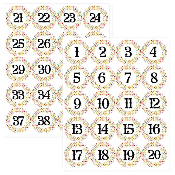 WaaHome Number Stickers 1-40, 120pcs 1 inch Self-Adhesive Vnyl Numbered Stickers for Classroom, Education Supplies & Craft Supplies,Office, Home, Storage, Organizing, Classification, Indoor, Outdoor