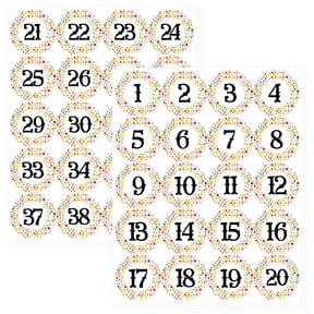 WaaHome Number Stickers 1-40, 120pcs 1 inch Self-Adhesive Vnyl Numbered Stickers for Classroom, Education Supplies & Craft Supplies,Office, Home, Storage, Organizing, Classification, Indoor, Outdoor