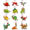 thumbnail image 1 of WaaHome 12 PCS Dinosaurs Christmas Ornaments for Kids Funny Wood Dinosaur Ornaments for Christmas Tree Decorations Wooden Farmhouse Dinosaur Figures Decorative Hanging Ornaments Christmas Kids Gifts, 1 of 7