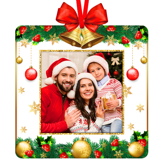 WaaHome 2024 Picture Frame Christmas Ornaments,Family Picture Frame Ornament for Christmas Tree Decorations,Personalized Christmas Photo Frame Ornament Christmas Keepsake Gifts