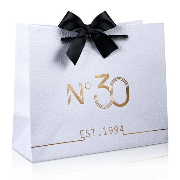WaaHome 30th Birthday Gift Bag - 30th Birthday Decorations for Women Men N°30 Est.1994 Fifty Anniversary Birthday Party Keepsake Gift Bags