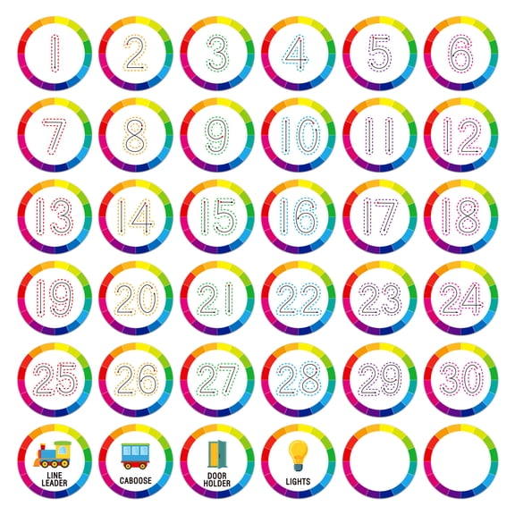 WaaHome Line up Spots for Classroom Floor Number stickers for Classroom 36Pcs Line up Dots Floor Dots Decals Line up Numbers for Classroom Back to School Kindergarten Preschool Supplies
