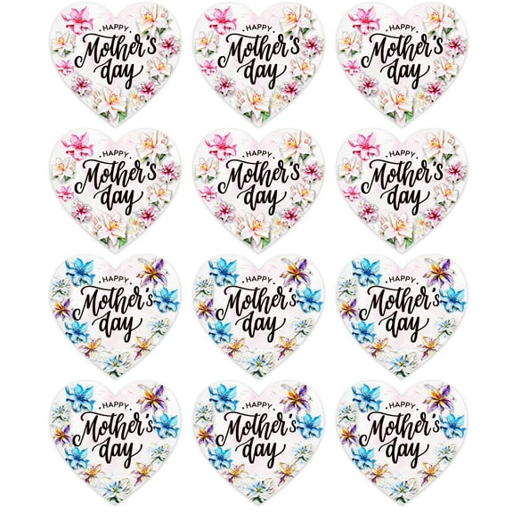 WaaHome 36Pcs Happy Mother's Day Stickers 1.5" Floral Mothers Day Gift Tags Stickers Mothers Day Labels Stickers for Envelope Seal Cards Boxes Gift Wrap Mothers Day Party Favors Decorations