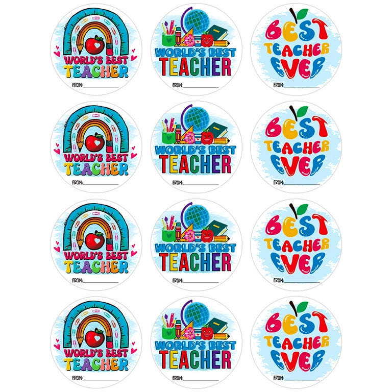 WaaHome 36pcs Thank You Teacher Stickers Labels for Card Envelope