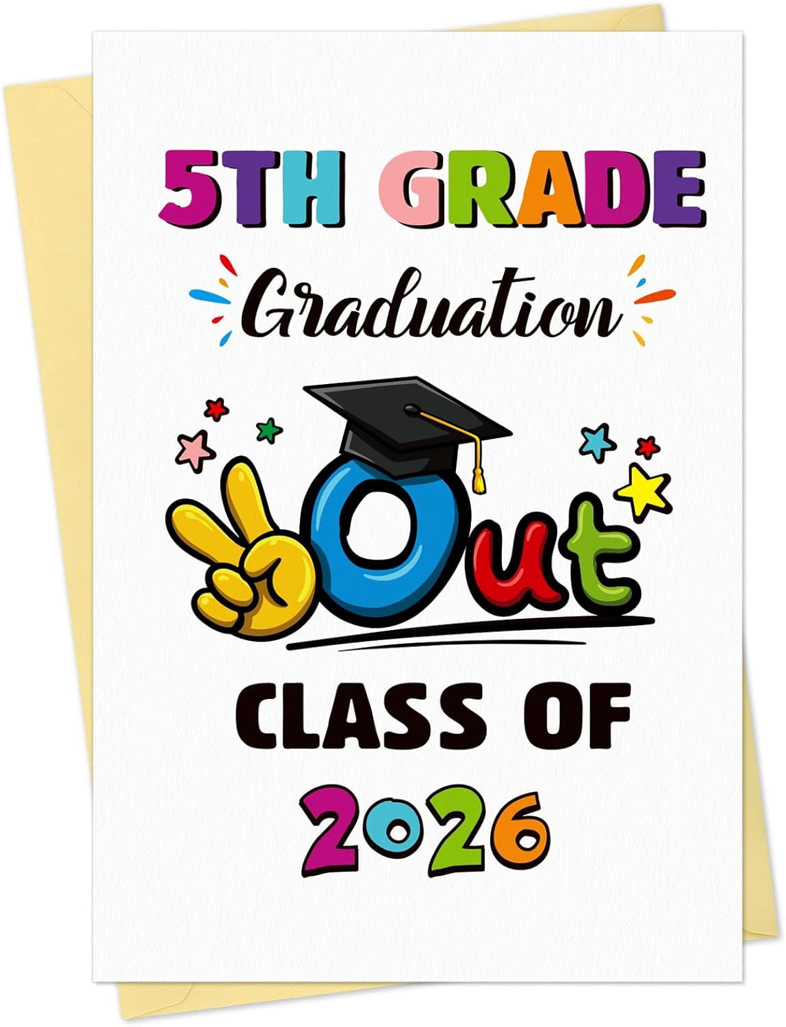 5th grade graduation card Congratulations Graduate - Greeting with Shooting Stars Christie Black 5th grade graduation cards Kindergarten