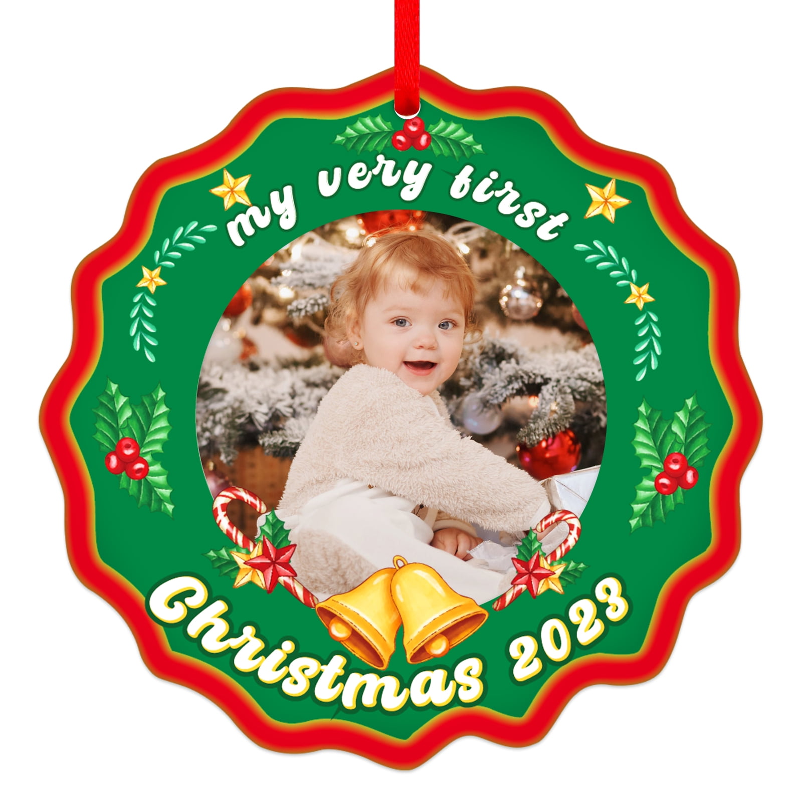 WaaHome Babys First Christmas Picture Frame Ornaments 2023 My First