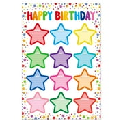 WaaHome Birthday Chart for Classroom - Confetti Birthday Poster Reusable Birthday Calendar Laminated Classroom Birthday Chart Classroom Bulletin Board Decorations Back to School Supplies