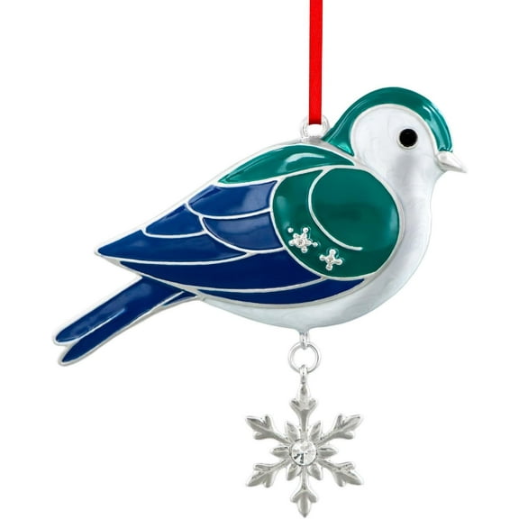 WaaHome Blue Hummingbird Christmas Ornament - Metal Hummingbird Hanging Decoration for Christmas Tree Party Animal Lovers Gifts for Women