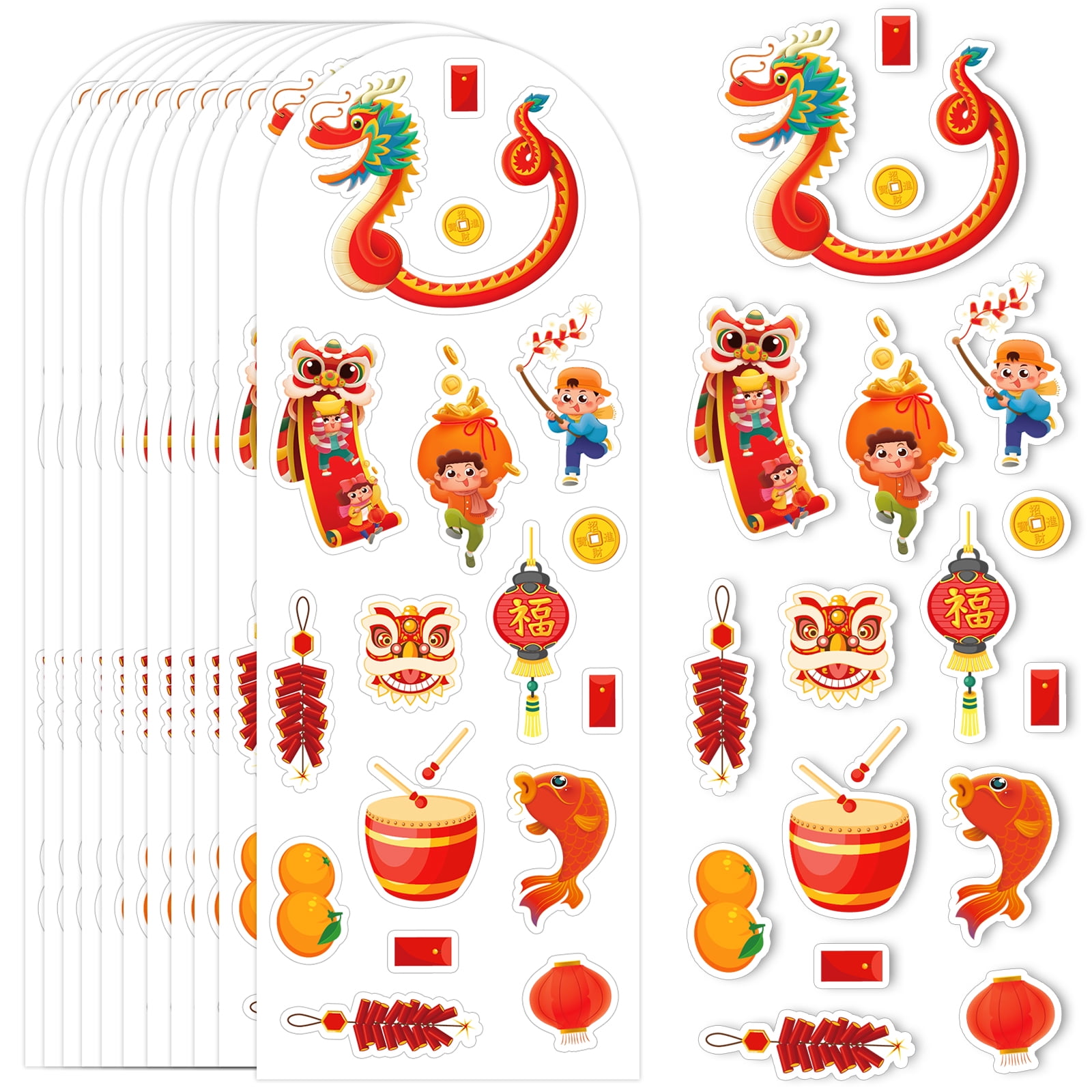 WaaHome Chinese New Year Stickers 2024 Lunar New Year Stickers 126pcs
