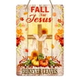 thumbnail image 1 of WaaHome Christian Fall for Jesus Sign Wreath for Front Door Decor, Christians Gift for Woman Men, 8"x12" Religious Pumpkin Fall Decor Sign for Home Wall Front Door Porch Autumn Thanksgiving, 1 of 6