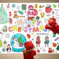 thumbnail image 1 of WaaHome Christmas Giant Coloring Poster - Coloring Tablecloth for Kids 35" x 54" Disposable Merry Christmas Decoration Art Craft for School Winter Christmas Activities Party Supplies - Santa Claus, 1 of 8