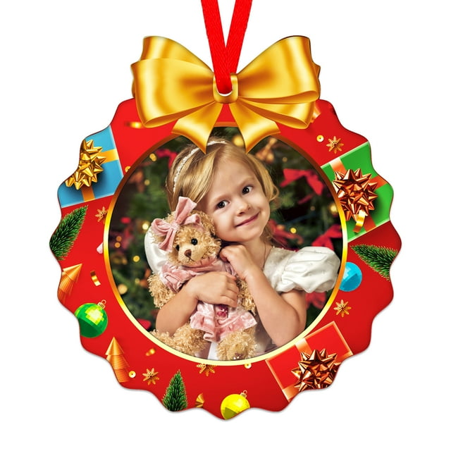 WaaHome Christmas Picture Frames Ornaments 2024 Merry Christmas Photo Frame Ornaments Family