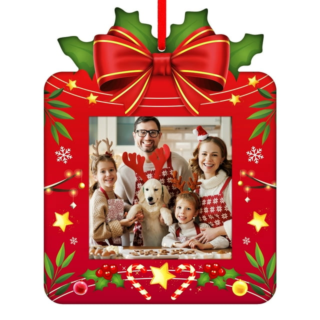 WaaHome Christmas Picture Frames Ornaments 2023 Personalized Photo