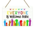 thumbnail image 1 of WaaHome Everyone is Welcome Here Door Sign 8"x12" Gay Lesbian LGBT Pride Rainbow Welcome Decor Sign for Home Wall Wreath Porch Front Door Decorations, 1 of 6