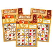 WaaHome Fall Bingo Game Cards for Kids Adults,28 Players Scratch Offs Fall Festival Party Games Autumn Bingo Cards Thanksgiving Party Games for Classroom Family Activities Fall Party Favor Supplies