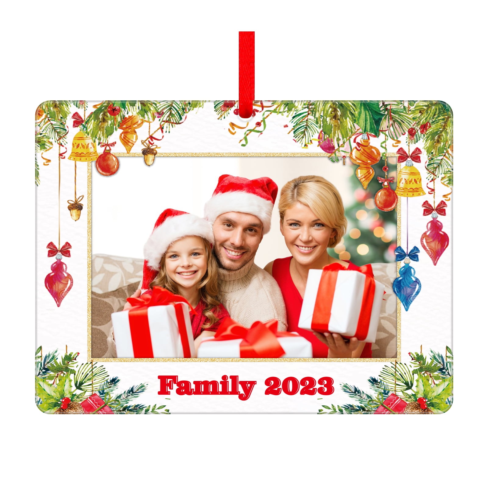 WaaHome Family Christmas Ornaments Christmas Picture Frames Ornaments