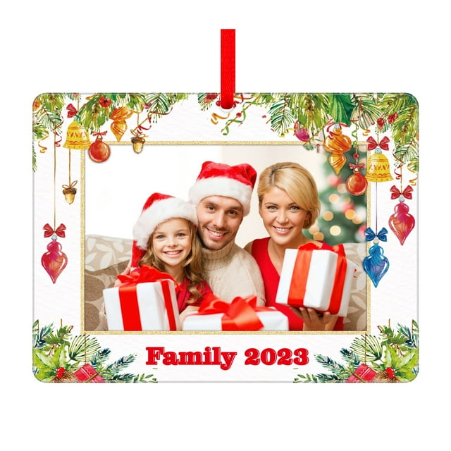 WaaHome Family Christmas Ornaments Christmas Picture Frames Ornaments